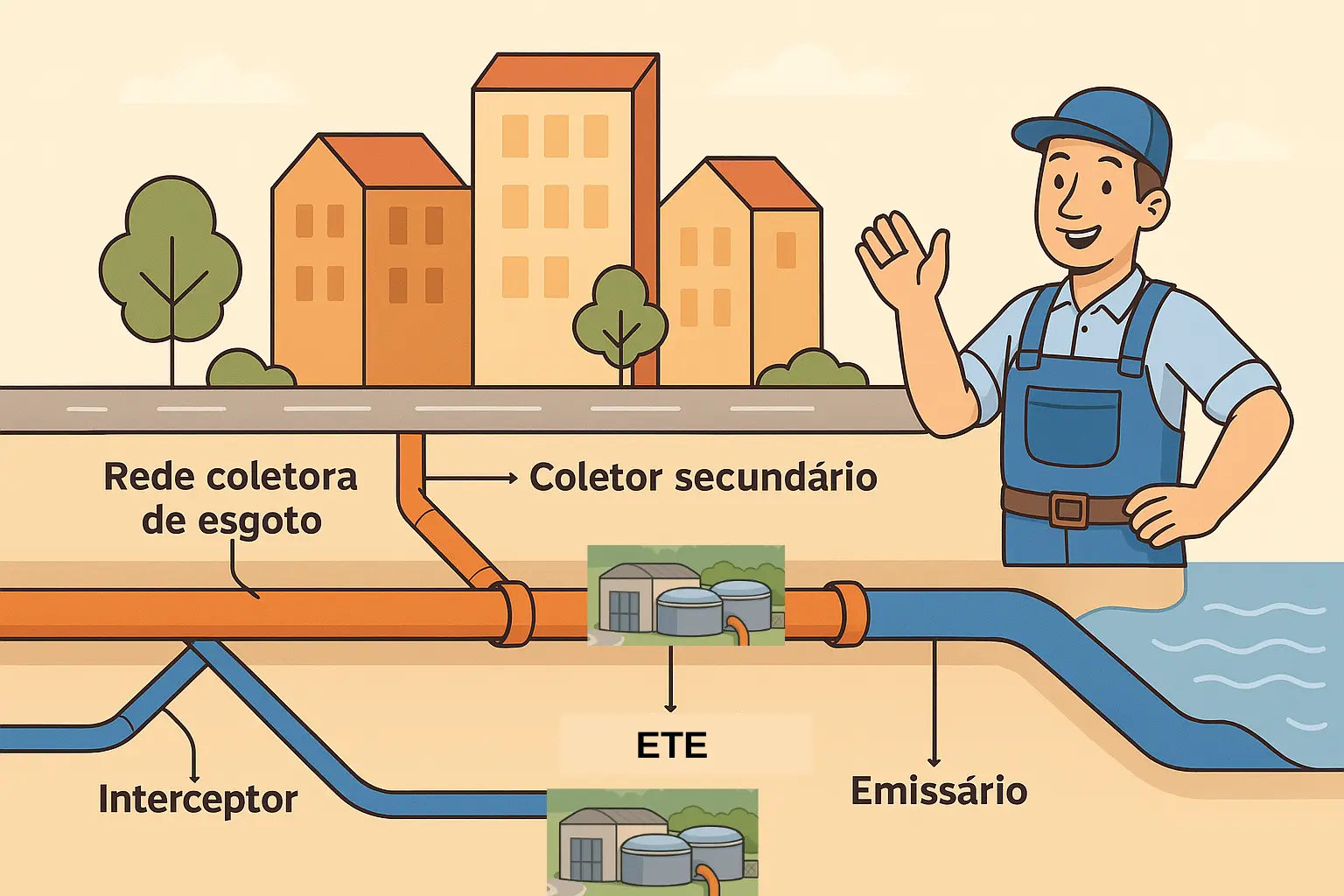 Tipos de tubulação de esgoto